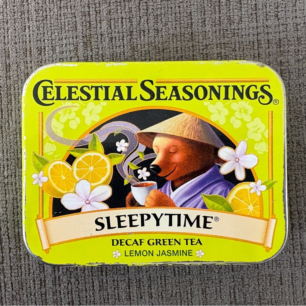 Vintage Celestial Seasonings collector tin-Sleepytime lemon jasmine